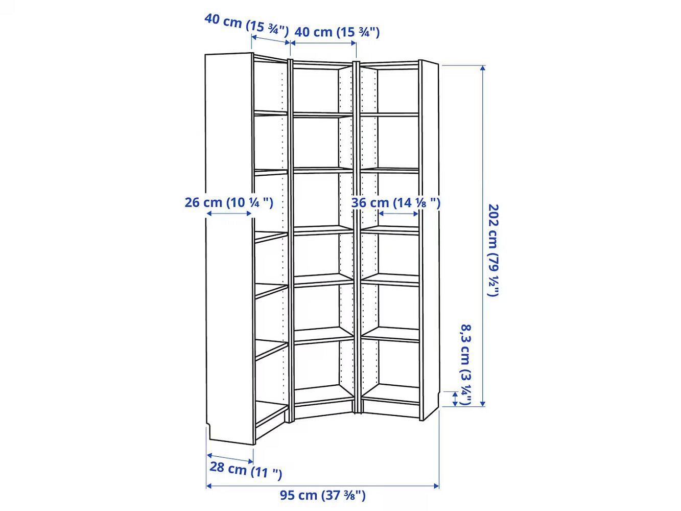 Билли 130 white угловой ИКЕА (IKEA) изображение товара