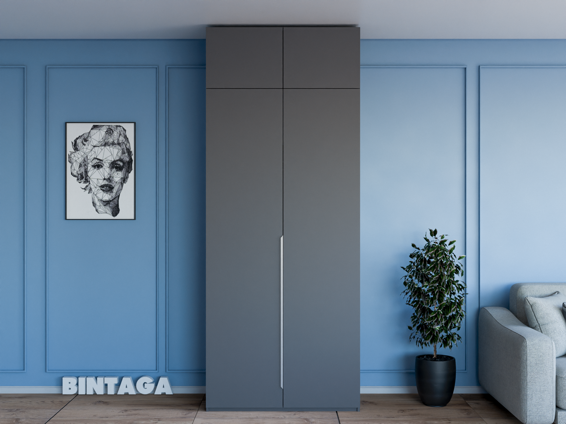 Пакс Альхейм 22 grey (silver) ИКЕА (IKEA) изображение товара